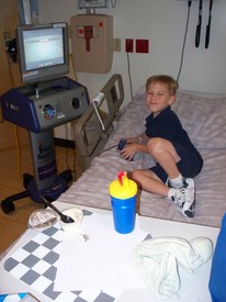 Fri 18 Jun 2010 03:51:04 PM

Grandaddy stayed in Andrew's hospital room with him while mom and dad went through diabetes training. Andrew played a lot of video games.