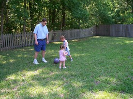 Fri 22 Apr 2011 02:51:07 PM

It started off with Dad and Andrew playing soccer but Gracie had to get involved, too...